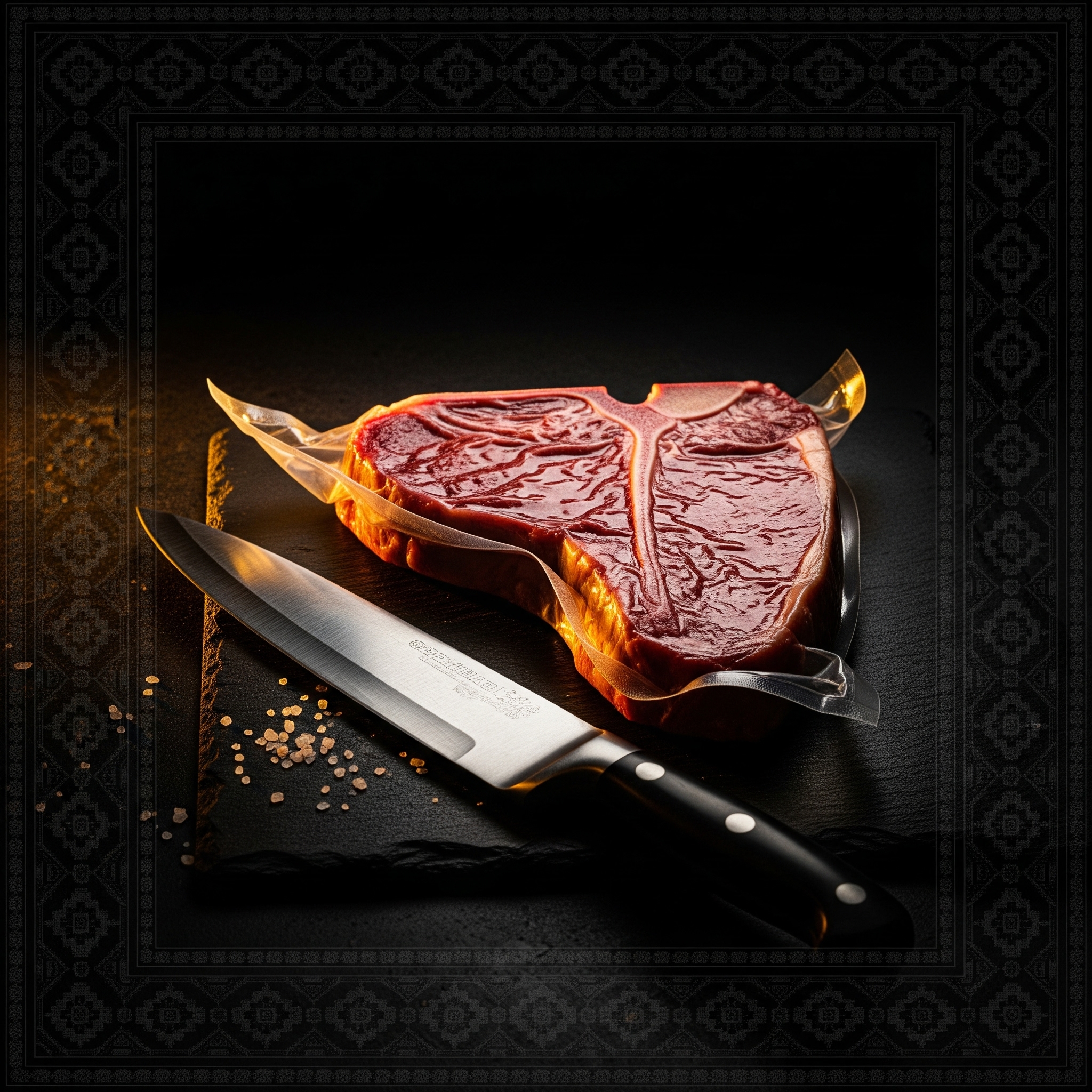 Premium steak on slate